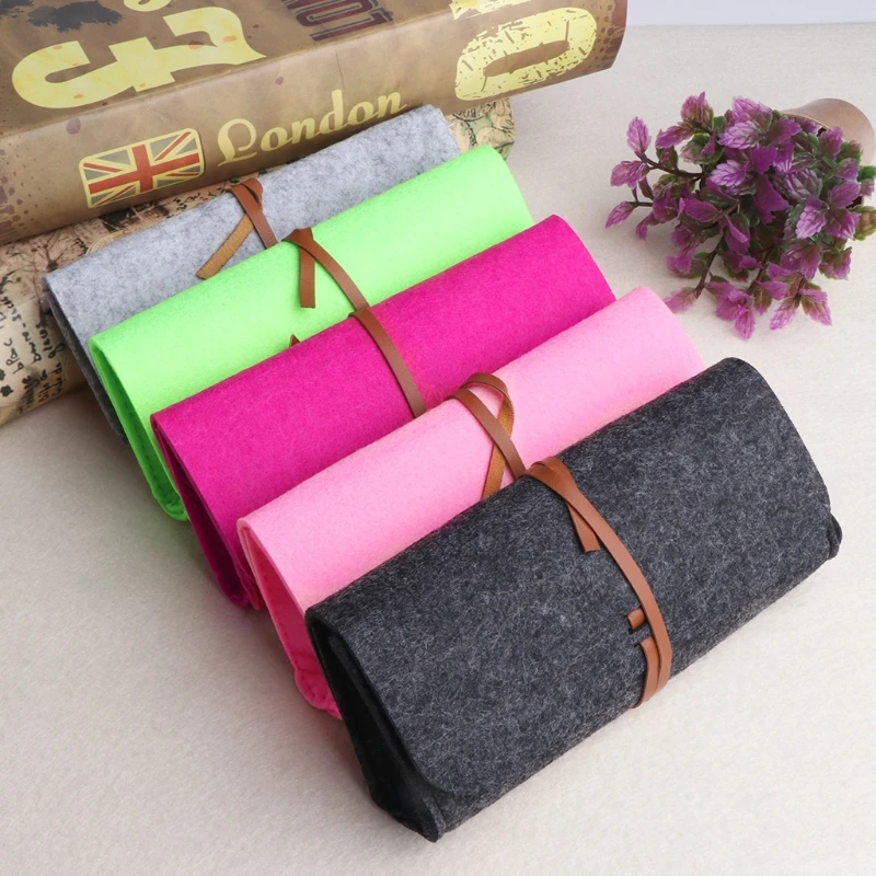 Felt Sunglasses Bags Cases Portable Soft Glasses Package Accessories Belt Closure