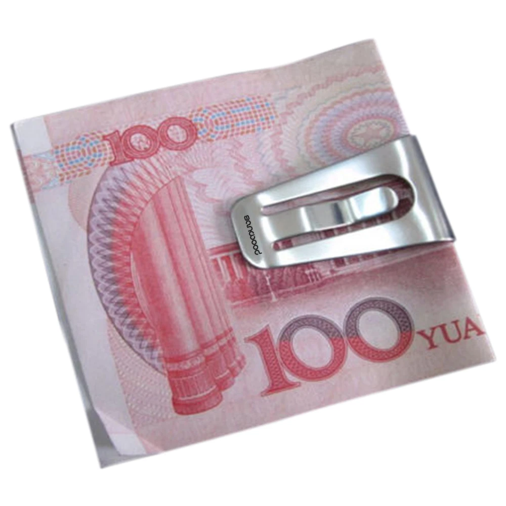 Europe style money clip stainless steel slim pocket cash purse money clip wallet ID credit holder for men women metal money clip