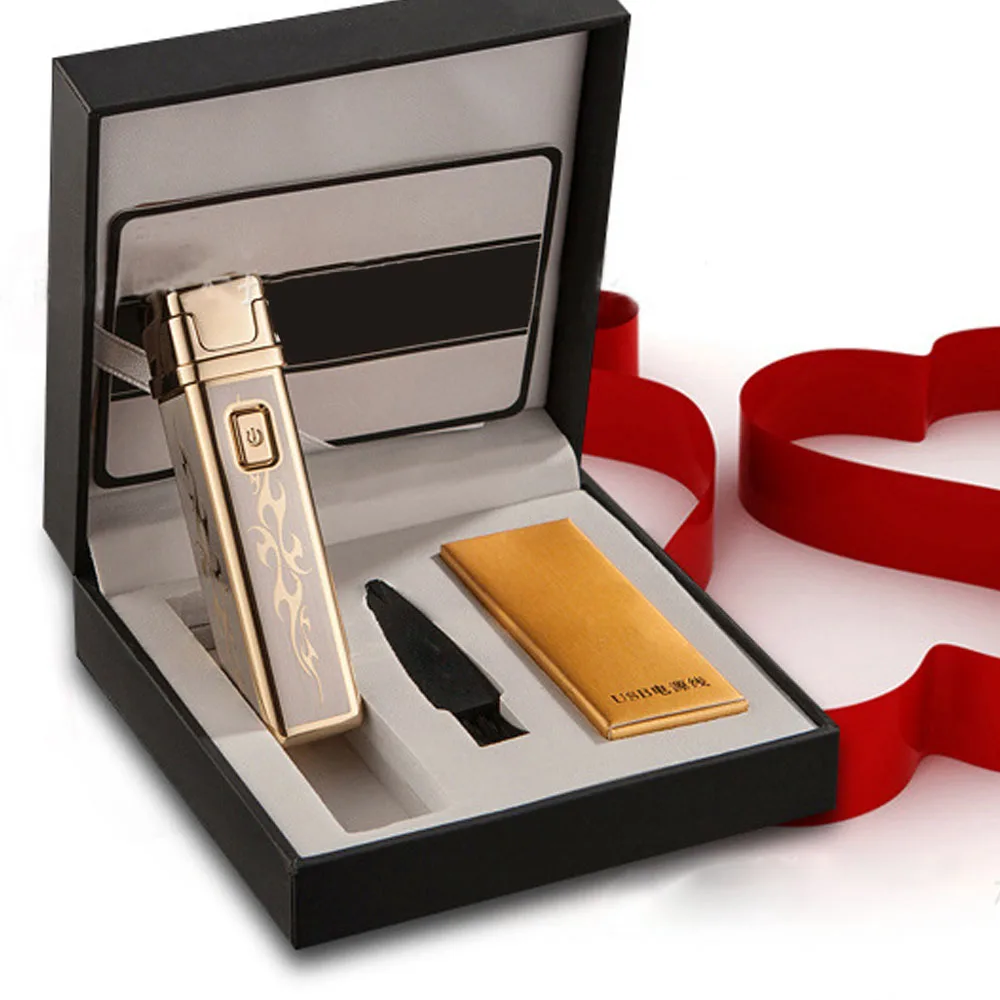 2018 мужской подарок Arc Зажигалки Металла USB Перезаряжаемые Непламено