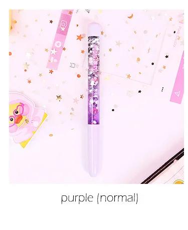 1 шт. Kawaii симпатичный с кристаллами градиентная ручка простая гелевая ручка со светом девушка студент, школа, офис, товары для обучения Канцтовары sl1385 - Цвет: purple (normal)