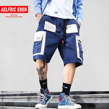 Aelfric Eden, мужские шорты Карго, цветов, пэчворк, летние, повседневные, до колен, уличная одежда, хип-хоп шорты, мужские, с карманами, короткие, для бега