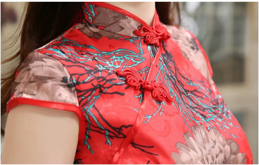 New Women Chinese Embroidery Designs Cheongsam Dress Oriental Style Gold Thread Phenix Qipao Short Low Slits 4XL Plus Size xxxxl (5)