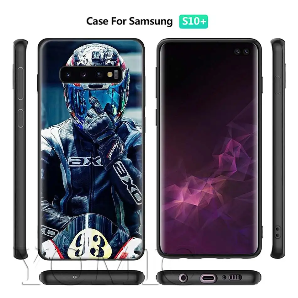 Moto крест moto rcycle спортивные Черный силиконовый чехол для samsung Galaxy S10 S10e S8 S9 плюс S7 A40 A50 A70 Note 8 9 Мягкий чехол Чехол