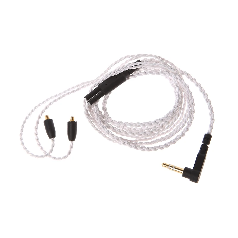 3,5 мм проводной кабель для наушников Съемный разъем MMCX запасной шнур без микрофона для наушников Shure SE215 SE425 UE900 10166 - Цвет: Белый