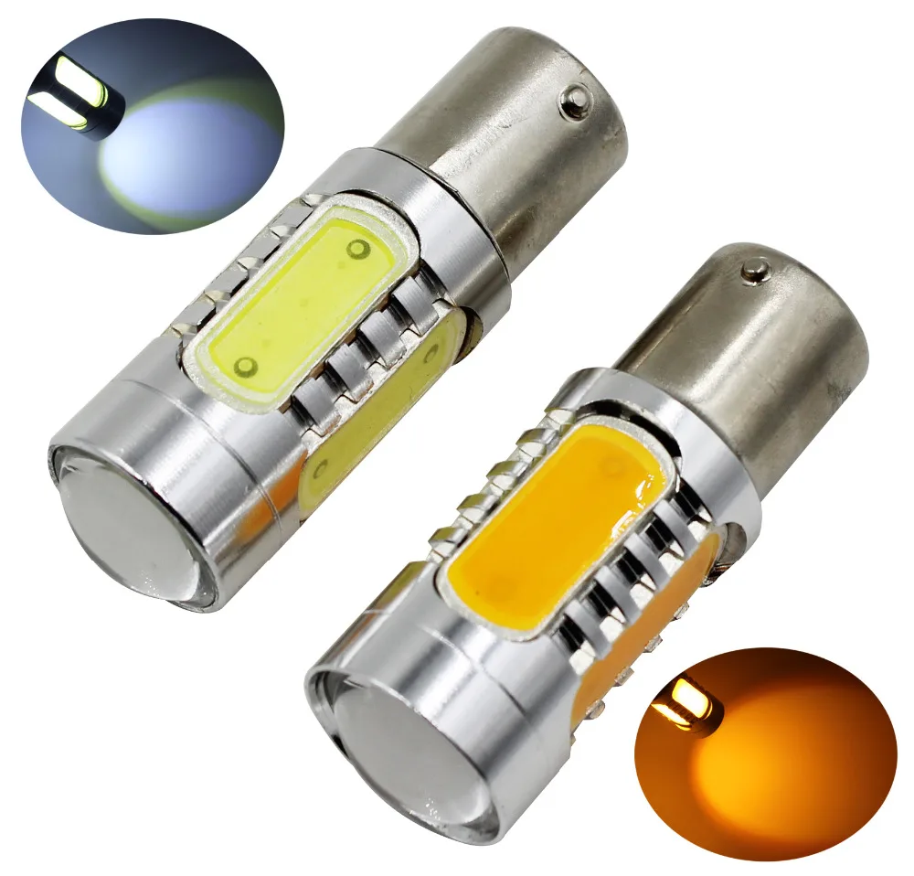 10 24V 1156 BA15S COB LED Replacement Bulbs for Backup Signal Reverse Light Tail Bulbs Red Amber