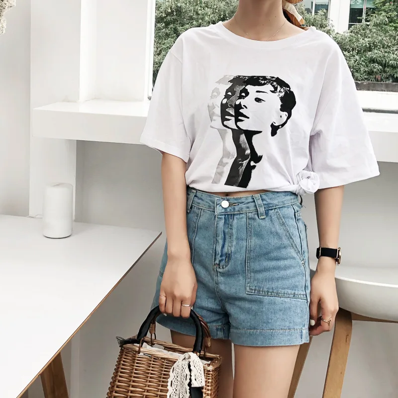 Kpop Harajuku 2018 Summer Women's Loos T Shirts Characters Printing ...