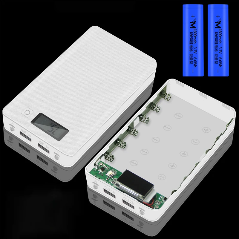 

(No Battery) 6x18650 DIY Battery Bank Portable Battery Shell Box Case DIY KIT Digital LCD Display Powerbank 18650 Protector Case