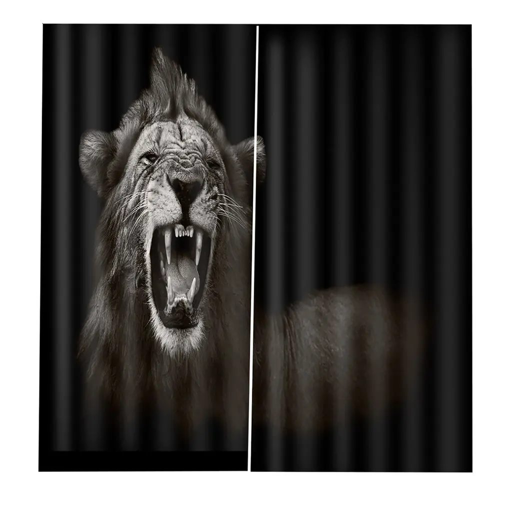 

Cartoon Blackout 3D Window Curtain Animal print Cushion Curtain 149338823 Modern Home Decoration