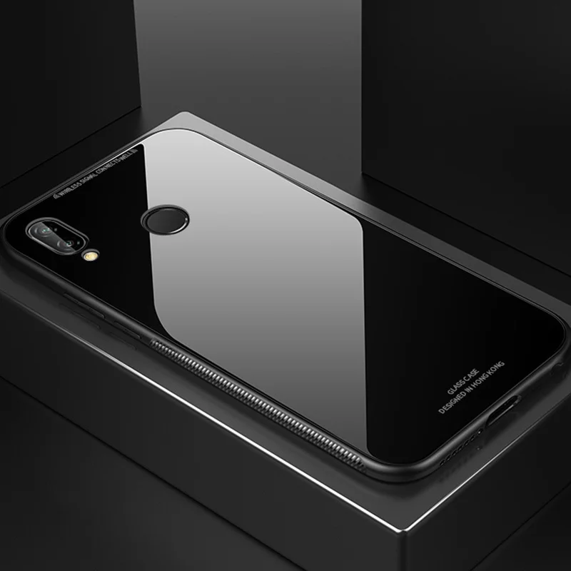 Чехол для Xiaomi Redmi 7 роскошное глянцевое закаленное стекло мягкий силиконовый