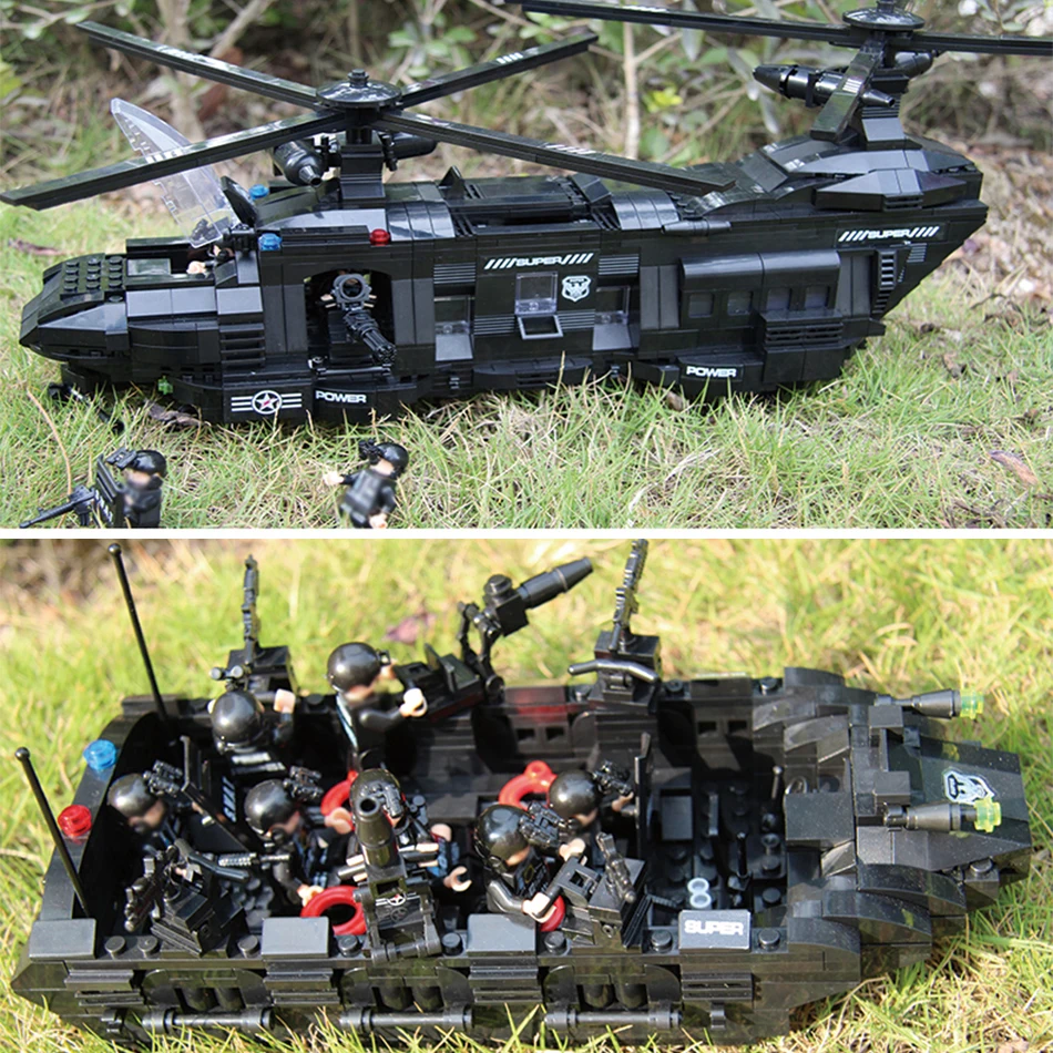 1351pcs Large Legoings Model Building Blocks Kits SWAT Team Transport Helicopter SWAT City Police Toys for Children Kids Gift 1351pcs Large Legoings Model Building Blocks Kits SWAT Team Transport Helicopter SWAT City Police Toys for Children Kids Gift