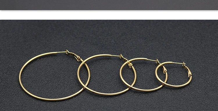 2 пары 60 мм большие серьги-кольца из нержавеющей стали серьги-кольца золотые, розовые, золотые, серебряные гипоаллергенные обручи для женщин и девушек
