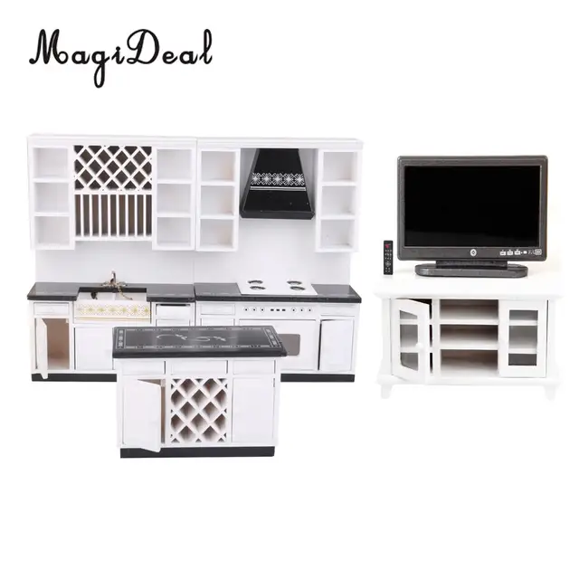 Special Price Delicate 1/12 White Kitchen Cabinet & Television & TV Cabinet Dollhouse Dining Room Living Room Accessories Special Price Delicate 1/12 White Kitchen Cabinet & Television & TV Cabinet Dollhouse Dining Room Living Room Accessories