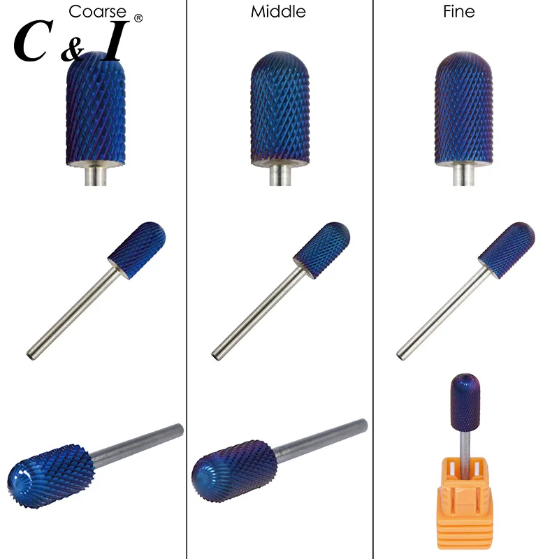 

Blue Coated Large Barrel Rounded Top Nail Drill Bit for Electric Nail Drill Machine