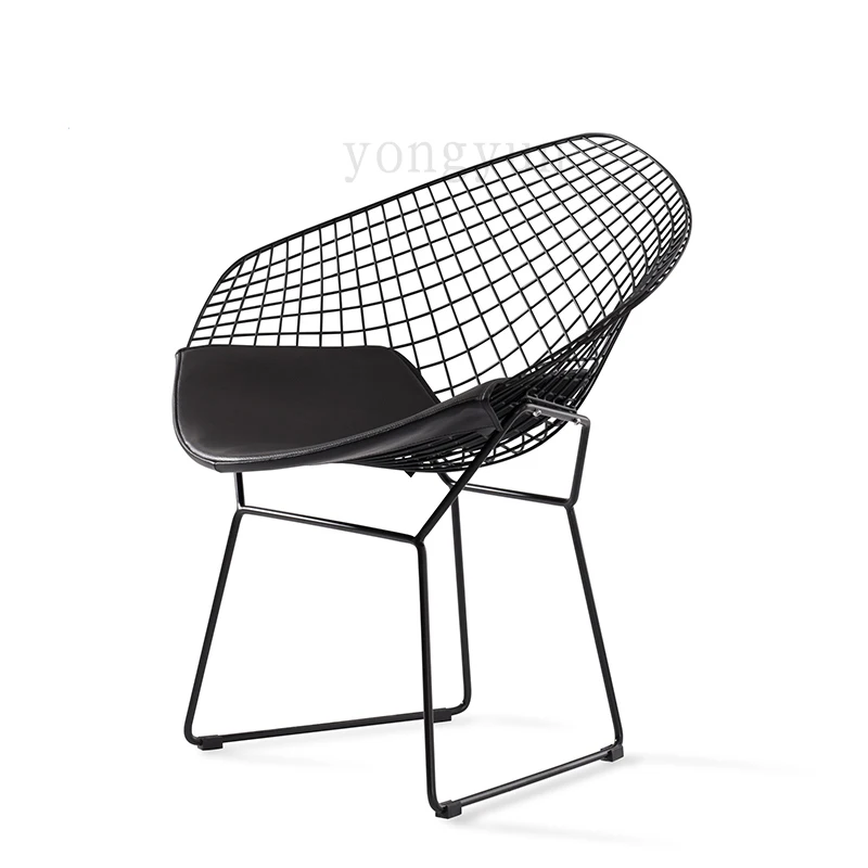 

minimalist modern Leisure Chair Diamond Steel Wire Chair Modern Wire Chair Diamond Chair cushion powder coated
