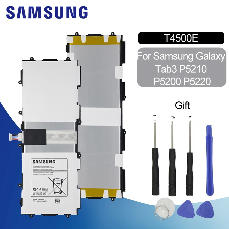 

SAMSUNG Replacement Tablet Battery T4500E 6800mAh for Samsung Galaxy Tab3 P5200 P5210 P5220 Polymer Lithium Li-ion Battery +Tool