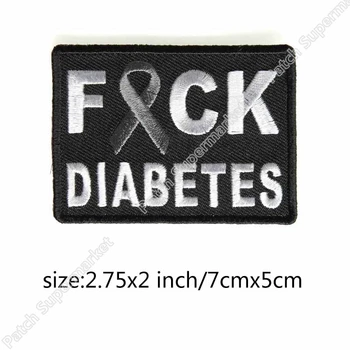 

Fight against Diabetes Patch Grey Ribbon Biker Vest Iron On Embroidered MC Motorcycle Badge UNIFORM MILSPEC DARK OPS SWAT