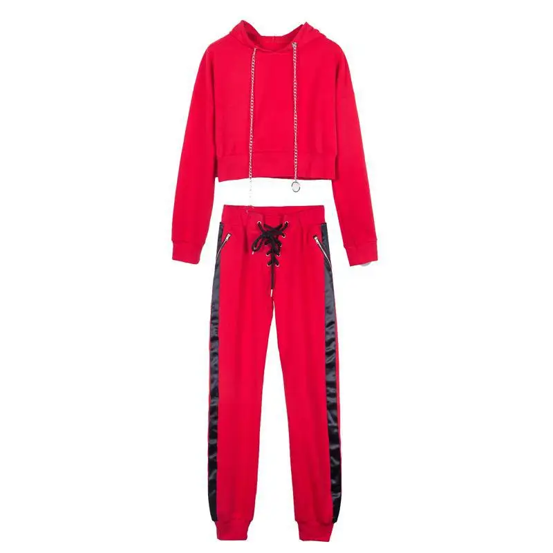 Women High Waist Hip Hop Pants Casual Carrot Pant Bandage Elastic Waist Bloomers Ladies Leisure Pantalettes Knickerbockers Red 0 (1)