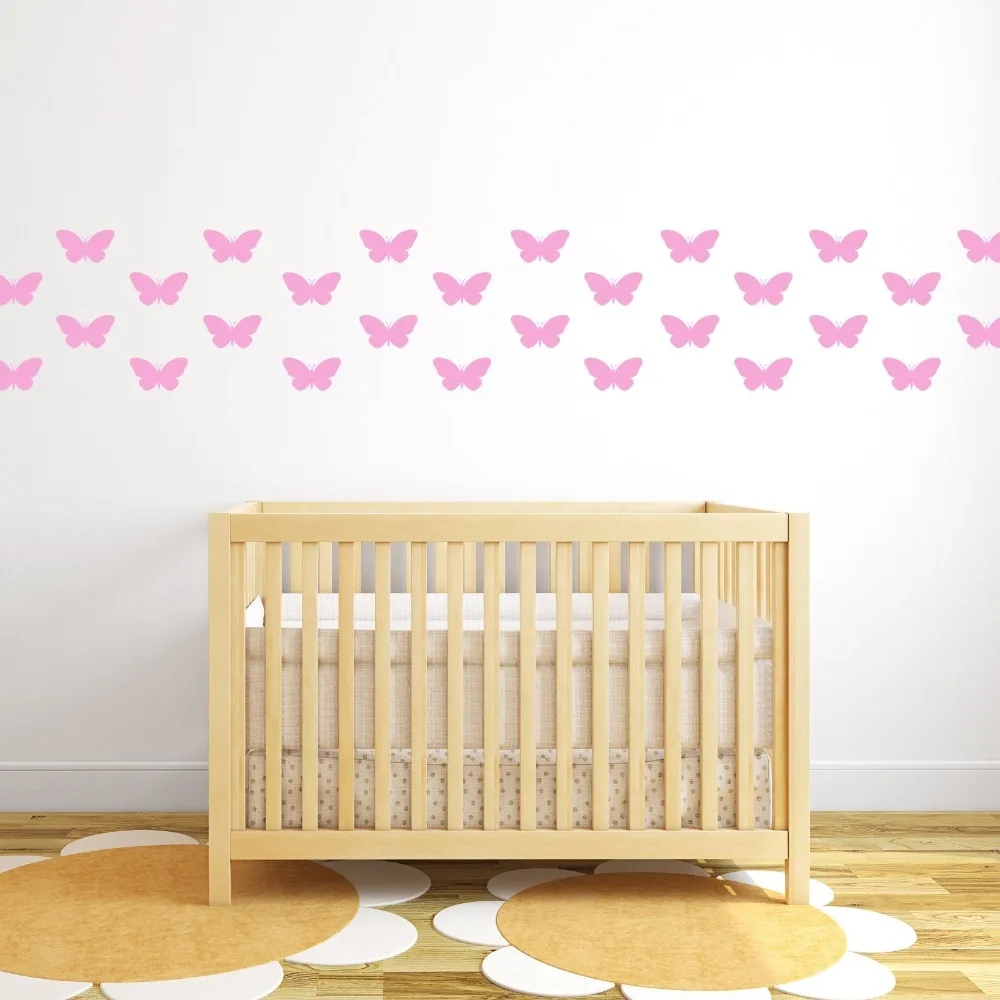

Set of 54 pcs Butterflies Wall Decal Vinyl Sticker Art Home Decor Kids Room Mural Vinyl Art Sticker for Girls Princess S-14