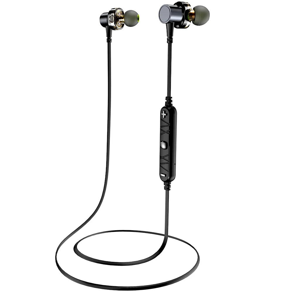 

Awei X660BL Bluetooth Earphone Quad-Core Dual Dynamic Double Circle In-Ear Earbuds Necked Magnetic Running Sports Earphones