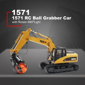 

HUINA TOYS 1571 1/14 16CH Alloy RC Ball Grabber Truck Engineering Construction Car Vehicle with Sound Light Rotate 680 RTR