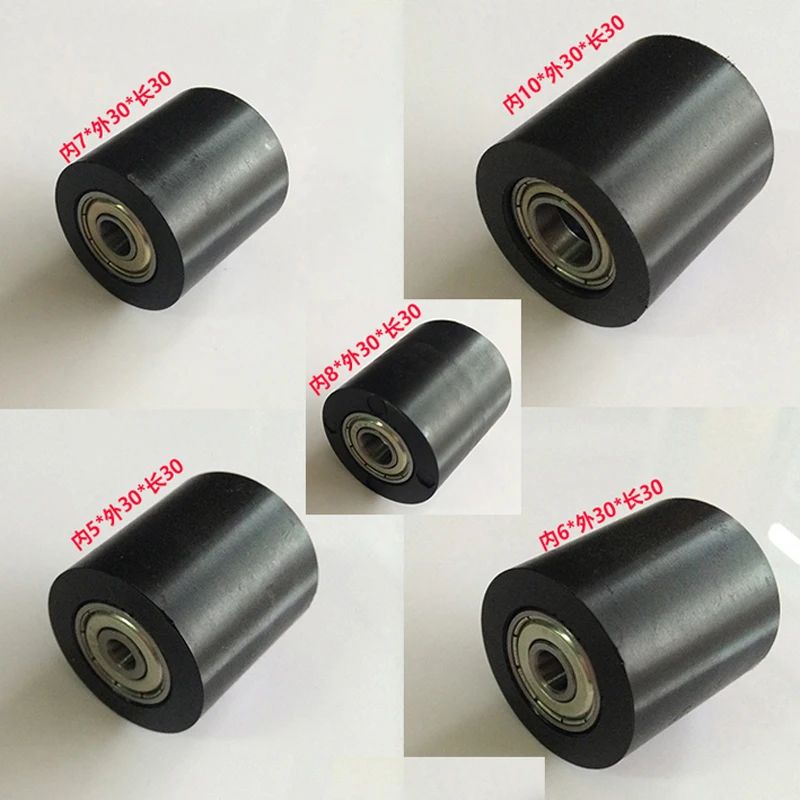 Diameter 30MM Length 30mm Black PU Material Nylon Roller With Two
