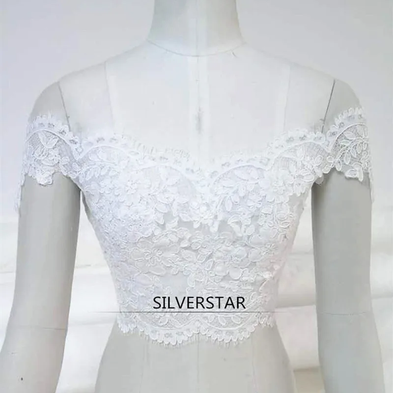 

2018 Hot Sale White Embroidered Bridal Wedding Bolero Bridal Jacket Wedding Women Lace Shrug