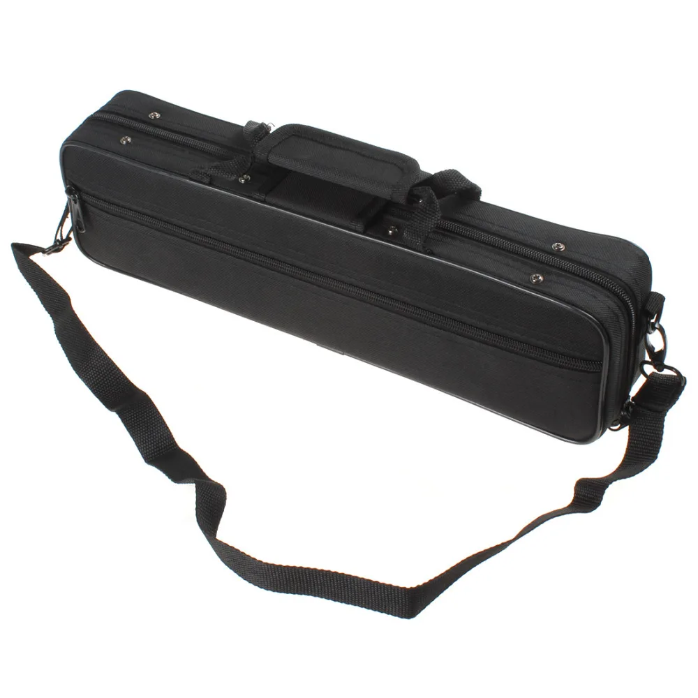 Black Portable Lightweight Flute Cloth Box Case Gig Bag with Shoulder