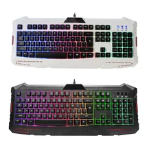 Stylish Rainbow Backlit Computer Gaming Keyboard USB Wired 104 Keys Game Keyboard For Laptop Desktop