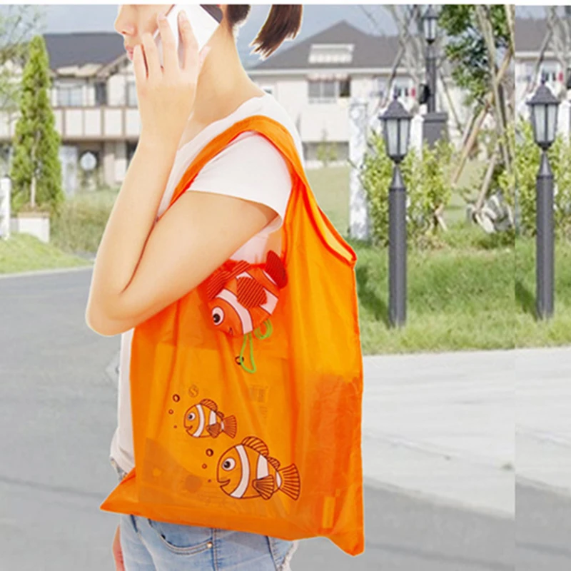 Прямая, женская сумка для покупок с рыбками, Женская Складная многоразовая Складная Сумка-тоут personnalis, большие тканевые сумки
