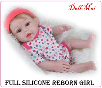 

Full silicone vinyl reborn baby dolls 20" girl reborn babies can enter water children doll gift bebe real reborn bonecas