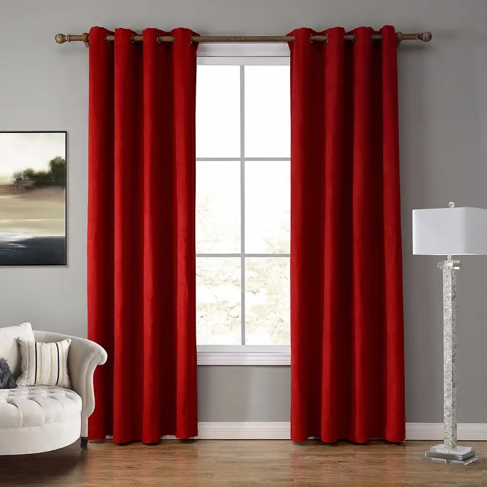Solid Orange Lvory Princess Black Out Blinds Slide Suede Fabric