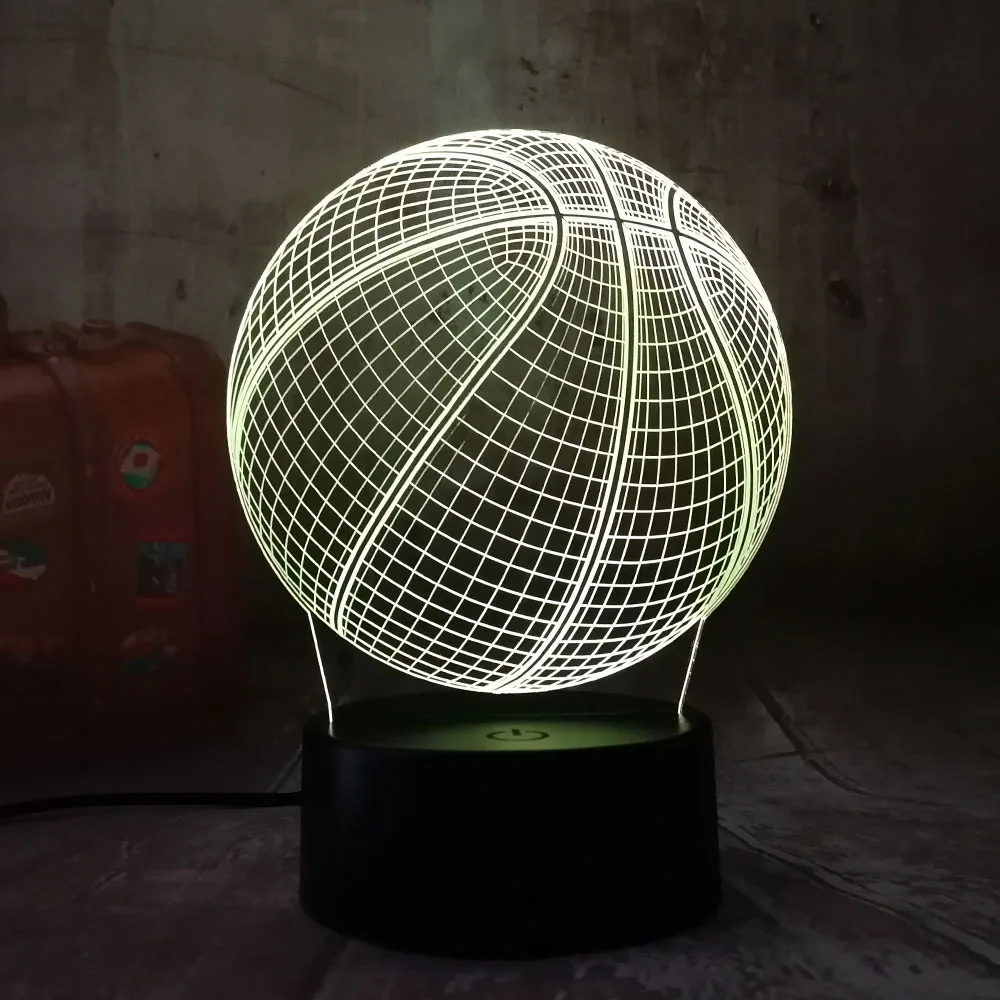 Крутая 3D баскетбольная спортивная домашняя Декорация LED illusion Touch Usb 7 цветов