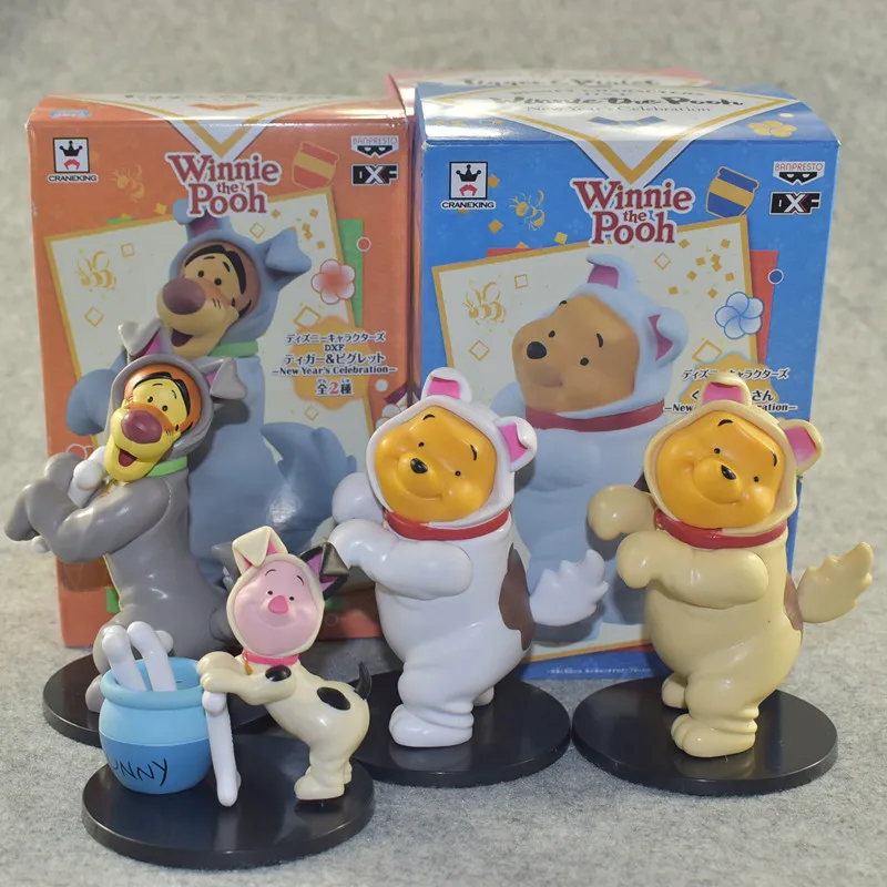 Disney 4 шт. Аниме фигурки аниме вокруг Винни-Пуха Тигровая кожа свинья корова версия в штучной упаковке игрушки для детей