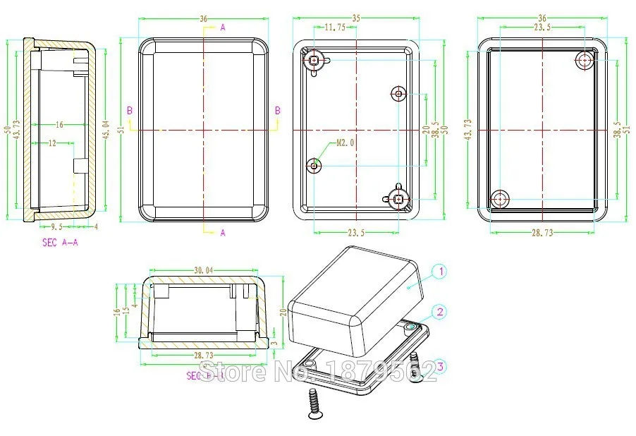 -26PCS-Plastic-junction-box-electronic-instrument-enclosure-small-black-abs-plastic-enclosure-for-pcb-51