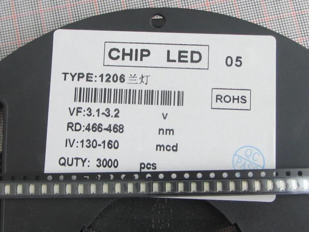 Buy 100pcs SMD Blue Led Diode 1206 Super Bright Blue SMD light emitting diode