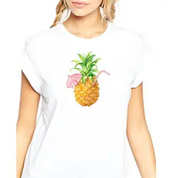 CONMEIVE футболка для Для женщин печать акварель ананас, арбуз черника вишня, лимон Для женщин футболка адаптируемые под требования заказчика