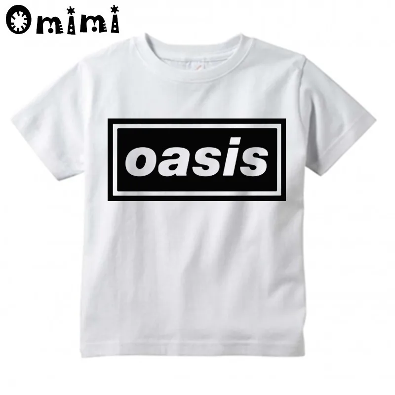 Детская одежда для группы Oasis rock Design, топы для мальчиков и девочек, Повседневная футболка, Детская крутая белая футболка