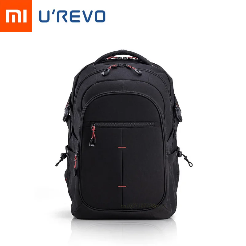 Xiaomi UREVO 25L Большой Вместительный мужской рюкзак, Мужская 15 дюймовая сумка для компьютера, водонепроницаемая дорожная сумка, многофункциональный рюкзак, сумка - Цвет: black