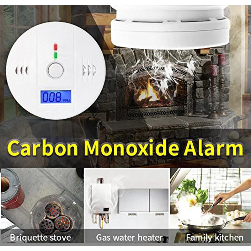 Автономная домашняя Кухня Безопасность противопожарной защиты ЖК дисплей CO