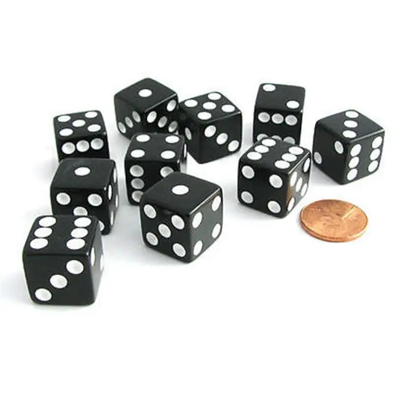 

10pcs 12MM Plastic Game Dice Standard Six Sided Dice Round Corner Pearl Gem Dices Playing Table Game Entertainment Supplies