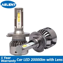 Buy Aslent New H7 LED Lens 55W/bulb 20000LM 6500K Canbus Error Free H4 H11 H8 H1 HB3 9005 HB4 9006 for Auto lights Car Headlight 12v Free Shipping