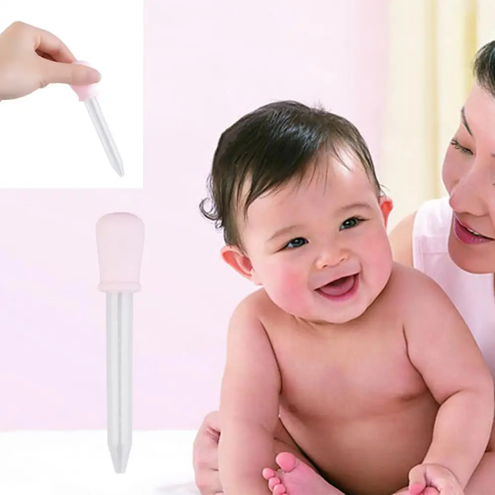 5ML Clear Silicone Plastic Baby Medicine Dropper Spoon Pipette Liquid Food Burette 2 Colors | Мать и ребенок