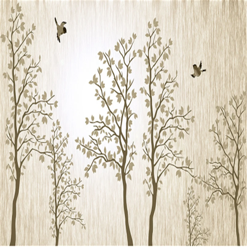 

Wallpapers Youman Custom 3d Wall Murals Elegant Bird Tree Environment Friendly Warm Embossed Non-Woven For Bedroom Wallpaper