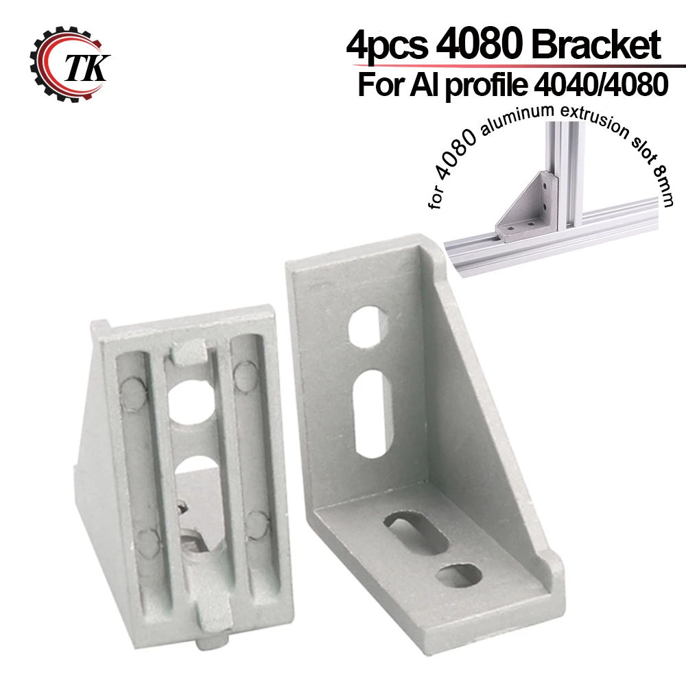 

4pcs Aluminum Angle Bracket for Aluminum Profile Extrusion 4040 or 4080 Series