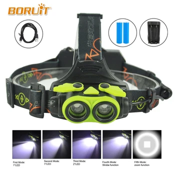 

XM-L2 LED Zoomable Headlamp 3-Mode Headlight 18650 Rechargeable High Power Head Torch Camping Hunting Spotlight Head lamp