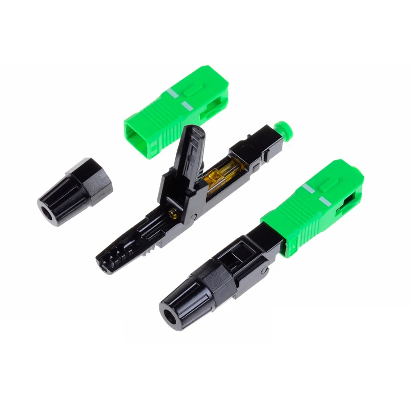 

100PCS/box SC APC fiber optic SC APC Single-mode Fast connector SC APC FTTH Fiber Optic quick Connector Free shipping