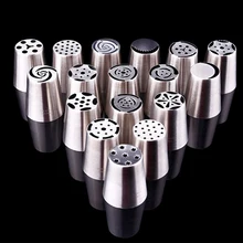 Выпечки 17 шт./компл. тюльпан Обледенение Трубопроводы русский насадки для Кондитерские Фондант Отделка кондитерский Инструменты