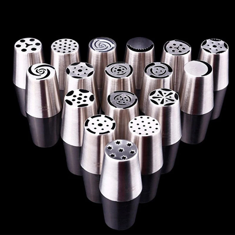 

Baking 17pcs/set Tulip Icing Piping Russian Nozzles For Pastry Fondant Decorating Confectionery Tools