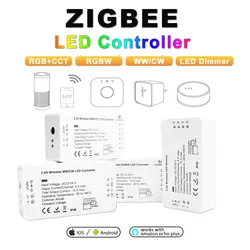 ZIGBEE светодиодный контроллер Zll Link Smart Strip Light RGB + CCT/WW/CW Контроллер DC12-24V светодиодный диммер работа с контроллером ECHO ZLL RGBW