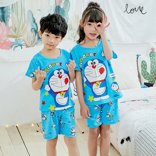 Детский пижамный комплект; летняя Пижама с короткими рукавами для мальчиков; Милая Домашняя одежда с рисунком для девочек; комплект детской одежды для сна; XIN506 - Цвет: model 6
